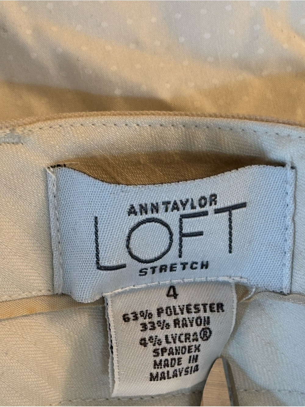 Ann Taylor Loft - elegant Women's Cream Wide-Leg Dress Pants - Picture 3 of 10